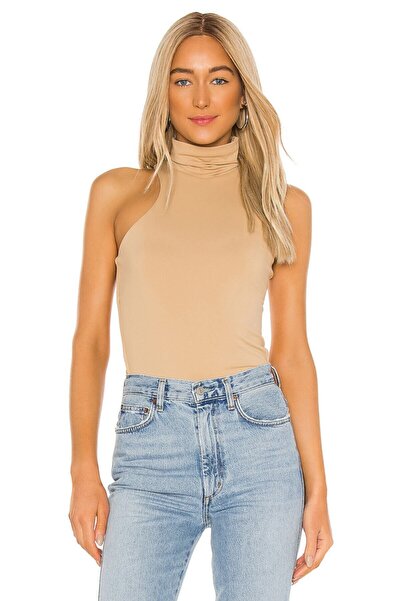 By Kul Design Kadın Bej Balıkçı Yaka Ipek Jarse Bluz