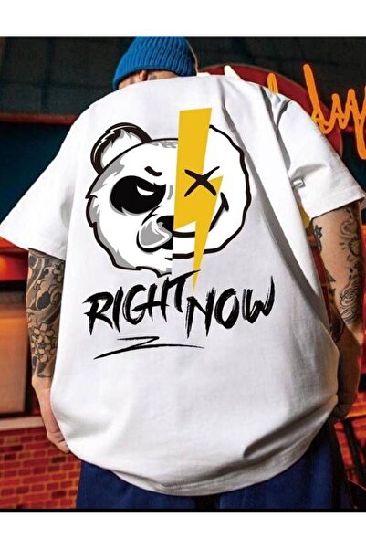 Vordevia Trenutno Štampano Beli Oversize kroj T-shirt