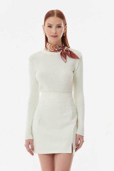 Fulla Moda Corded Crew Neck Knitwear Sweater