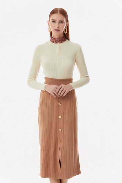 Fulla Moda Πλεκτό πουλόβερ με κουμπιά