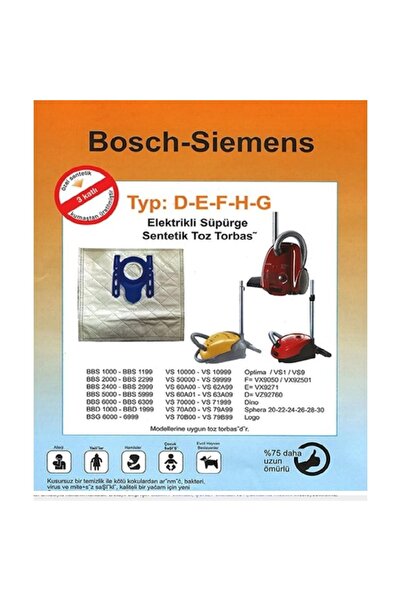 Bosch Siemens Toz Torbası Mikrofiber ( 15 Adet )