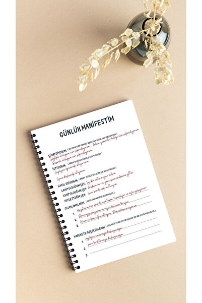 Defko RENKLİ RÜYALAR 30 DAYS MANİFEST & CHALLANGE PLANNER - Günlük A5 40 Sayfa Defter