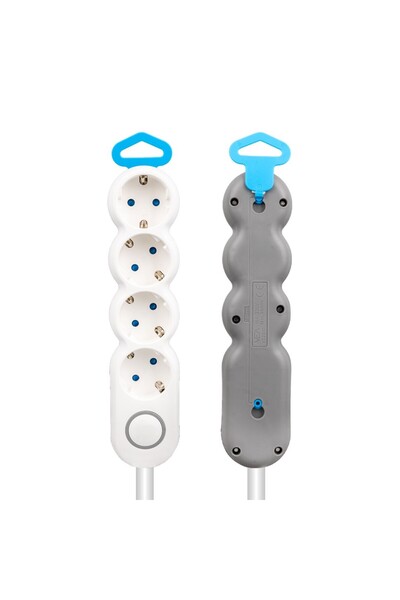 nelerbulurum YÜKSEK KALİTELİ 4'LÜ 1.5 METRE BAKIR KABLOLU AKIM KORUMALI VE ÇOCUK KORUMALI 16 AMPER-3680 WATT PRİZ