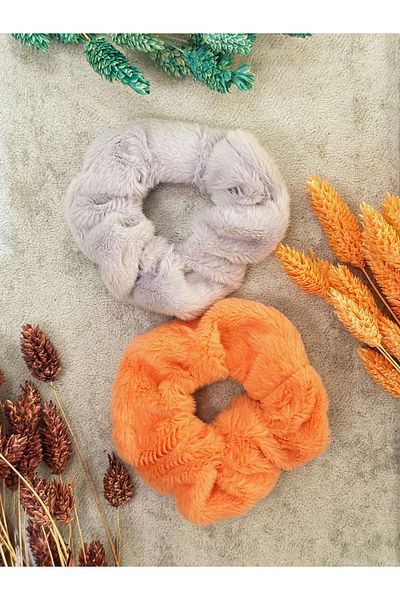 PREGIO Women's 2 Pieces Xl Large Size Plush Furry Elegant Winter Elastic Bagel Buckle