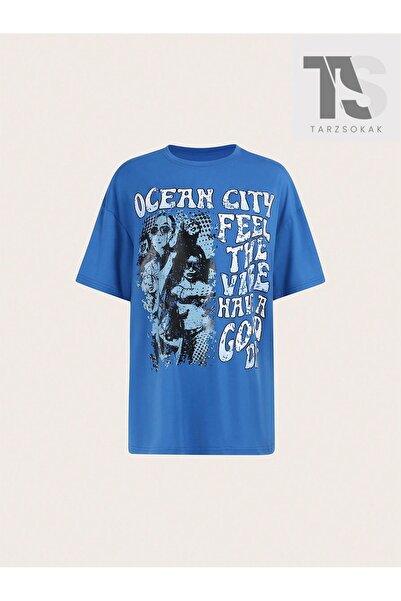 Tarzsokak ICON T-shirt με σλόγκαν και γραφικά σχέδια, με ανοιχτούς ώμους