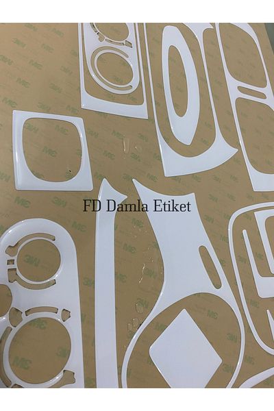 FD Damla Etiket Renault Megane 1 Torpedo, Console, Trim, Chest Mahogany Finish White Color