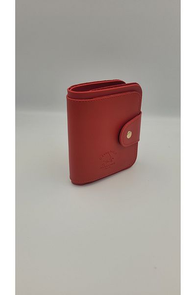 DAVID POLO Women's David Polo Red Multi-Compartment Mini Size Quality Soft Wallet