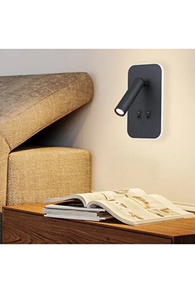 Cata 13 W Led Tuvalu Bedside Sconce - Daylight (3000K) - Black - CT-5253S