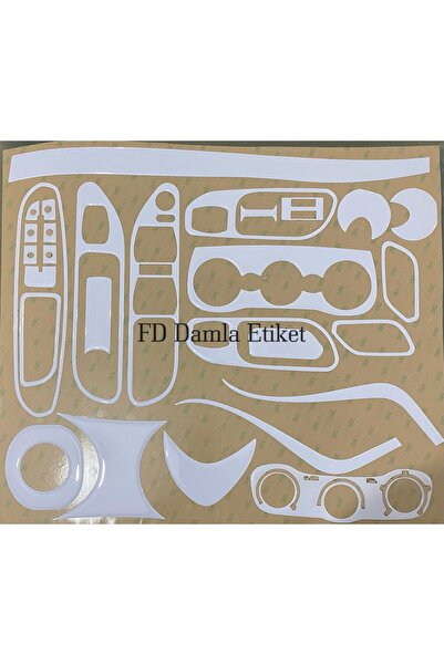 FD Damla Etiket Fiat Egea Torpido, Konsol, Trim, Göğüs Maun Kaplama Beyaz Renk