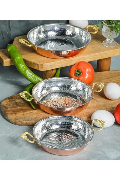 FAYA HOME 3-Piece Copper Pan Set 16-18-20 Cm