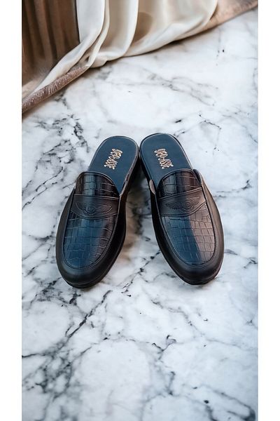 DEPASSE Black Men's Home Guest Dowry Bundle and Groom Slippers