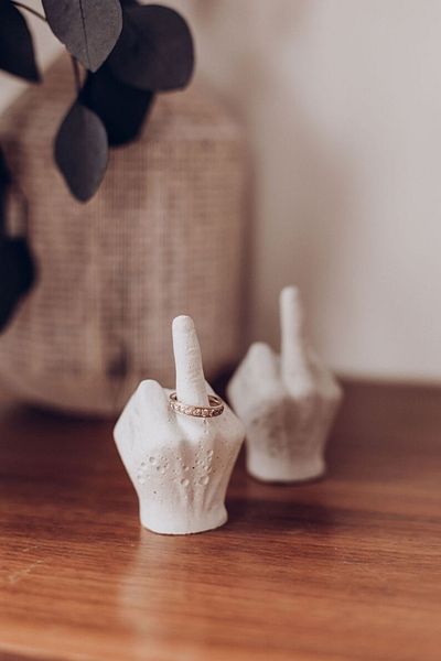 Amber Stüdyo Set of 2 Decorative Middle Finger Ring Holder - Set of 2 Ring Holder