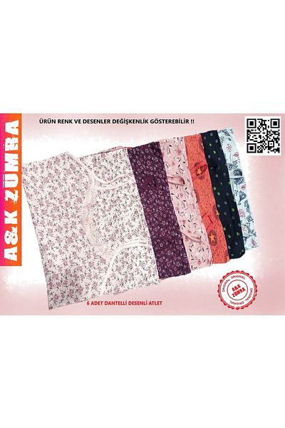 A&K ZÜMRA قميص داخلي نسائي منقوش بحبل من الليكرا ودانتيل مقاس 6 بوصات