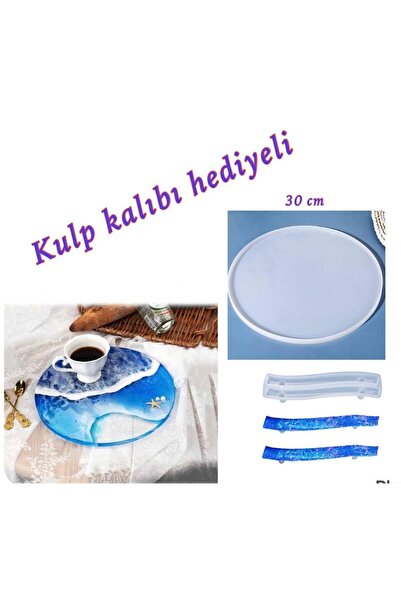 Şenhomee Epoksi Silikon Kalıp Tepsi Kalıbı Yuvarlak 30 Cm (kulp Kalıbı Hediye...