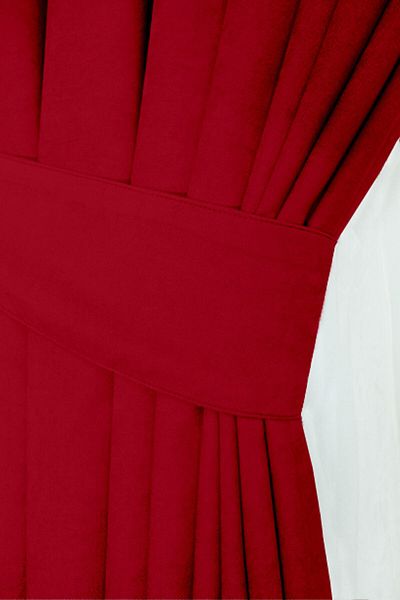 İ.D İpek Dokuma Red Velvety Fabric Extrafor Drawstring 1st Class Quality Single Wing Background Curtain