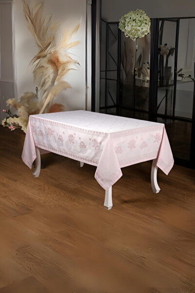 Finezza Față de masă din țesătură jacquard de lux Nilüfer, pudră, dreptunghiu...