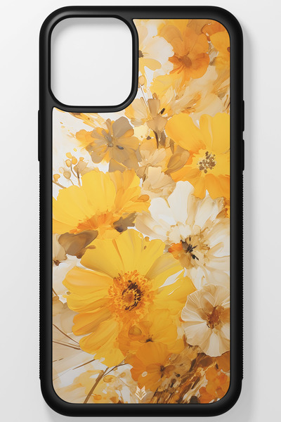 TREND Floral Flower Unbreakable (Tempered) Glass Hard Plastic iPhone 13 Pro M...