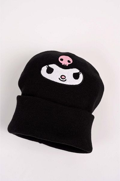 Toum Anime Kuromi με μοτίβο Unisex Μαύρο Κεντημένο Μπερέ