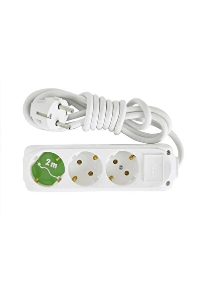 Almera مقبس مؤرض ثلاثي بطول 2 متر