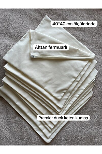 punch passion Premier Duck Keten Kırlent Kılıfı (10 adet)/ Punch işleme yapıl...