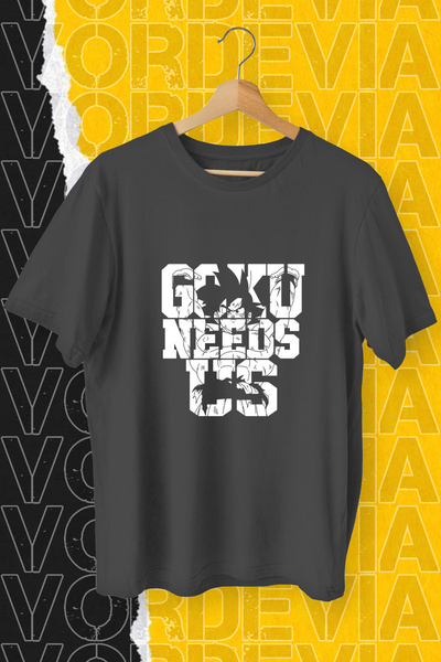 Vordevia Goku nas treba Štampano crna Oversize kroj T-shirt