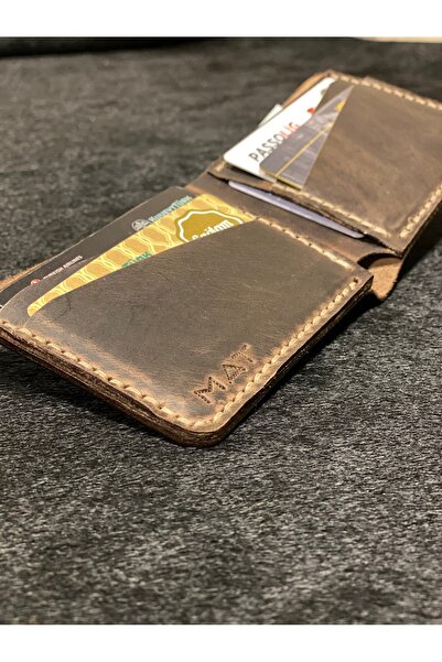 MAT Deri Men's Wallet Sand Genuine Leather Handmade Classic Money Wallet