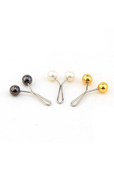 Melodi Scarf Scarf Shawl Clip 3 Pieces (Black, White, Gold)