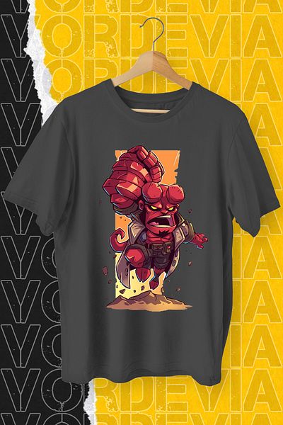 Vordevia Μπλουζάκι Hellboy με εμπριμέ μαύρο oversize