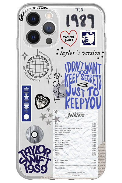 WANNA PROTECT iPhone 15 Pro Max Taylor Swift Sticker Desenli Silikon Şeffaf T...