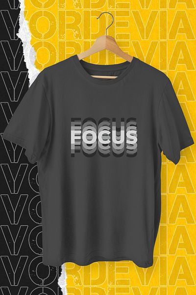 Vordevia Μαύρο μπλουζάκι με στάμπα Focus