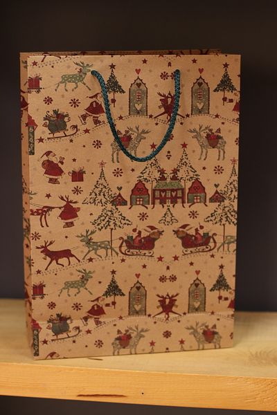 demontecraft Коледни подаръчни торбички за Нова година, 2 броя, 24x36x9