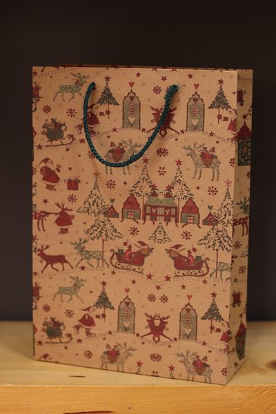 demontecraft Коледни подаръчни торбички за Нова година, 2 броя, 24x36x9