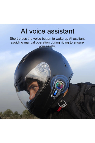 Dynego Q08 5.3 Uyumlu Motosiklet Kask Kulaklık Intercom Işıklı Motorsiklet Interkom