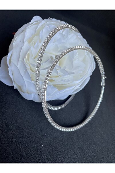 MFM STORE Büyük Taşlı Halka Hediyelik Küpe