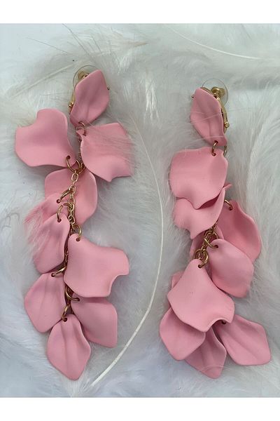 MFM STORE Pink Leaf Gift Earrings