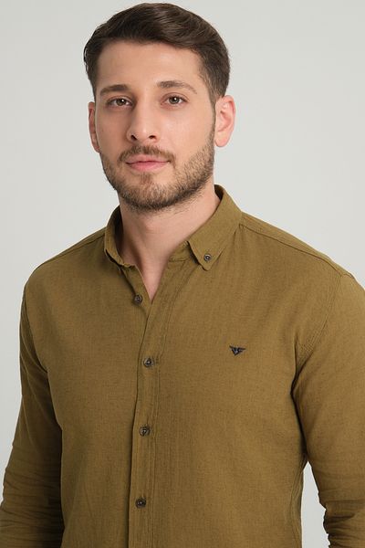 Redline Ανδρικό πλυμένο λινό πουκάμισο Basic Slim Fit 2198
