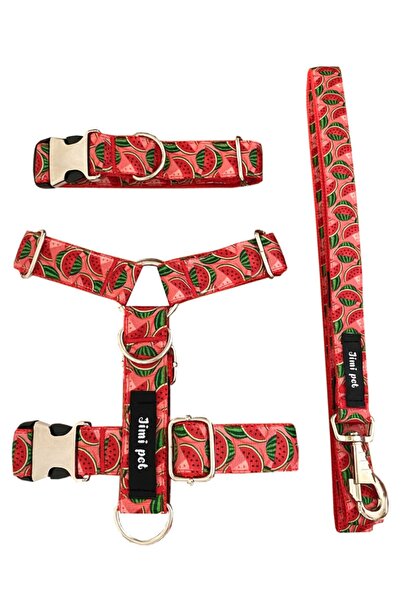 Jimi pet طقم طوق مقاس صغير موديل البطيخ