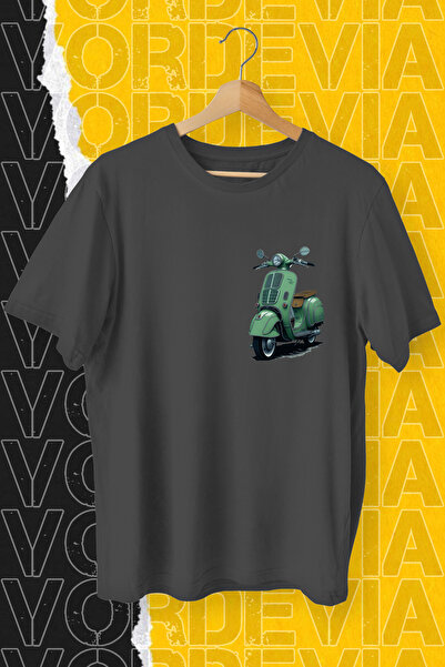 Vordevia Zeleni mobilni telefon Štampano crni Oversize kroj T-shirt