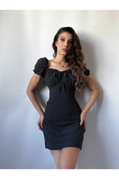 Ekim Store Göğsü Drapeli Aerobin Mini Elbise