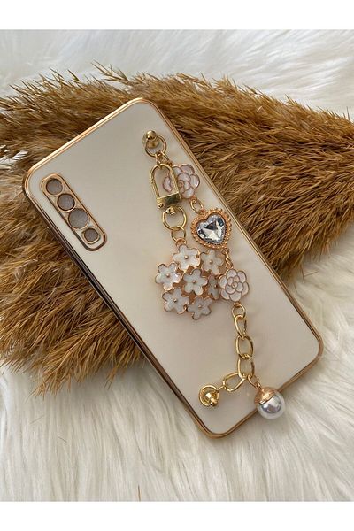 Aksesuarda Moda حافظة سامسونج A50-a30s المتوافقة مع حجر الزهرة واللؤلؤ المقطوعة بالليزر