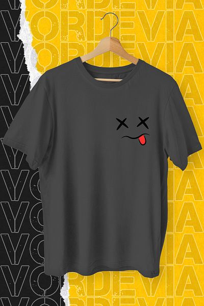 Vordevia Μαύρο μπλουζάκι με στάμπα Minimal Smile