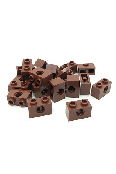 LEGO Technic Brick Custom Accessory - 1X2 Pin Brown Brick, 4 Pieces to Send
