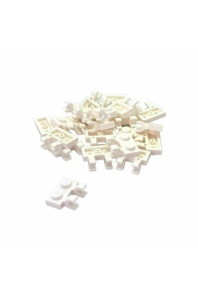 LEGO Accessory Moc Plate Modified 1 X 2 Pairs Horizontal Clip White Flat Brick 6Pcs Will Be Sent