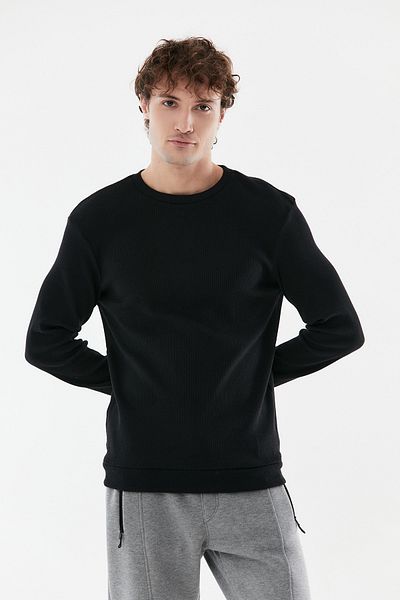 Fulla Moda Φούτερ Basic Corded Crew Neck