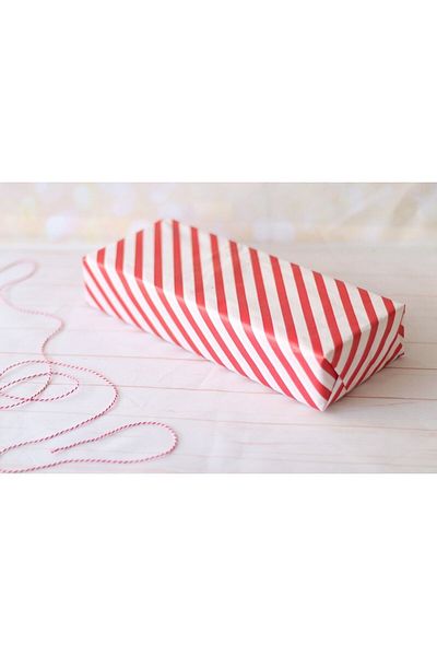 demontecraft Red and White Bias Striped Gift Wrap, Christmas Wrapping Paper, Packaging 70x100 Cm 10 Pieces