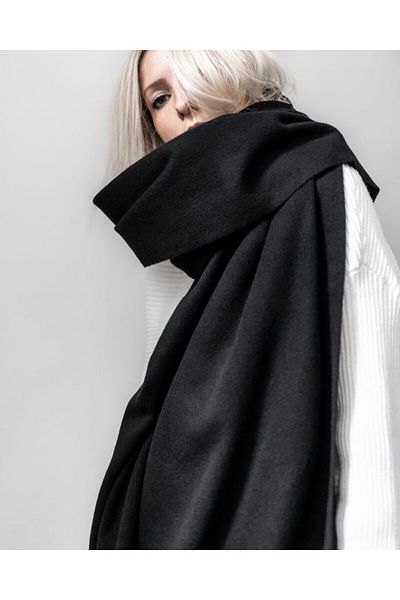 arslan deco Black Fleece Scarf, Thick Fleece Scarf