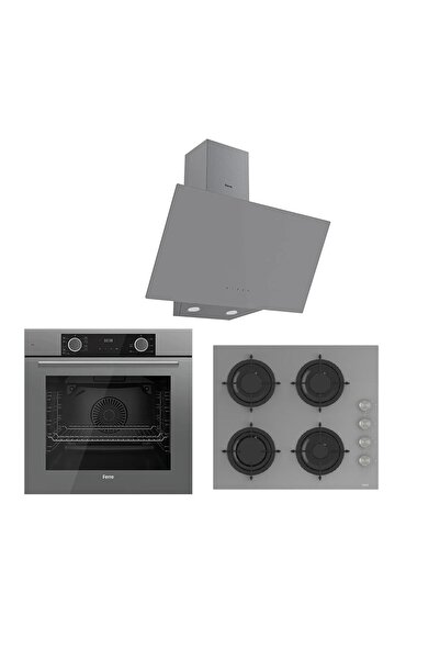 Ferre Luxury Mega Serisi Gri Ankastre Set ( D079 - cs208 - Xe63cpr )