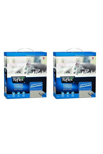 Reflex Hassas Kediler Için Kokusuz Hızlı Topaklanan Kedi Kumu 10 lt 2'li Set