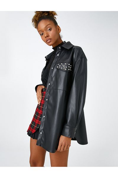 Koton Jacke aus Kunstleder mit vielen Details