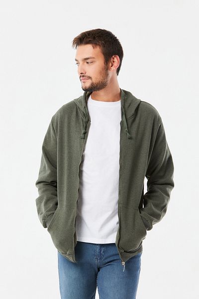 Fulla Moda Φούτερ καγκουρό με φερμουάρ τσέπης